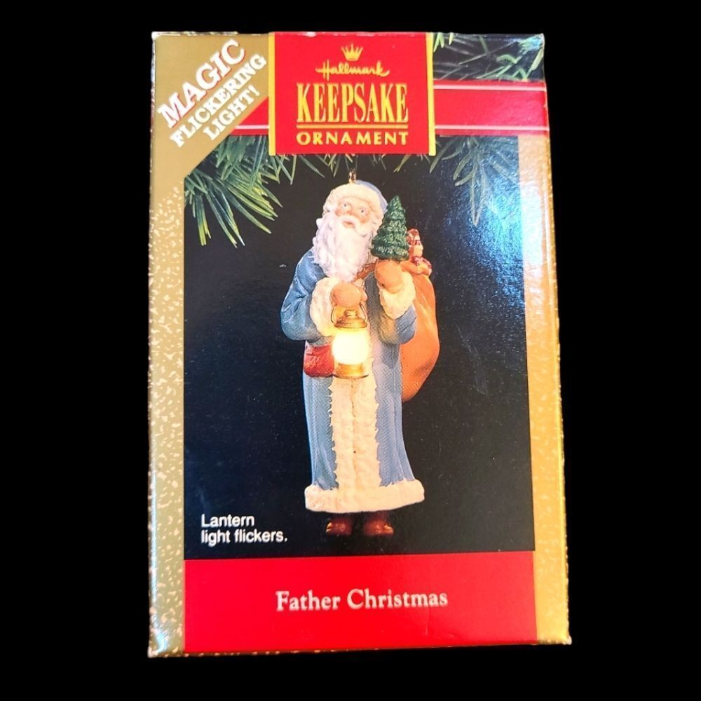 Vintage (1991) Hallmark‎ Keepsake Ornament "Father Christmas" Lig…